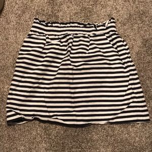 J Crew Skirt in Striped Navy and White
